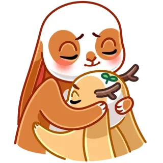 ❤️ cefc1abf con lười, ôm, dễ thương, động vật, hoạt hình telegram sticker