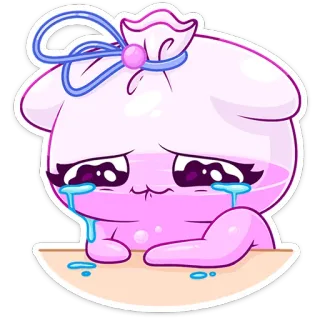 😭 bbe3ea3a cute, crying, sticker, pink, blob, sad telegram sticker