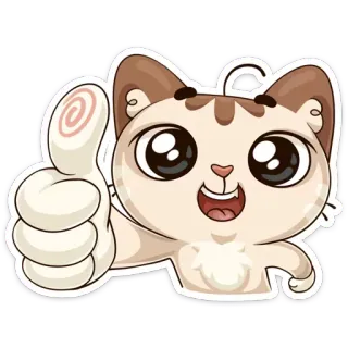 👍 60bfb9f0 kucing, jempol ke atas, imut, positif, persetujuan, binatang whatsapp sticker