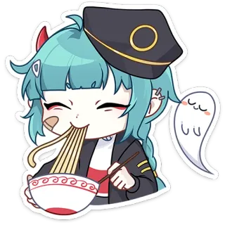 🍜 da4b7684 Anime, Fantasma, Fideos, Comiendo, Lindo whatsapp sticker