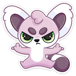 🖕 8f370b27 Kartun, Rubah, Jari tengah, Ofensif, Binatang, Stiker telegram sticker