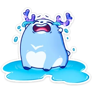 😭 5563add6 плач, грустный, животное, мультфильм, стикер, олень, эмоция whatsapp sticker
