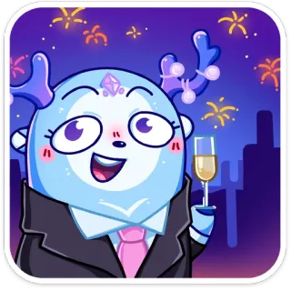 🥳 9754ac07 Мультфильм, Олень, Вечеринка, Праздник, Праздничный, Милый, Анимация whatsapp sticker