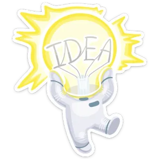 ☝ 459db0d6 IDEA 전구, 아이디어, 로봇, 혁신, 해결책, 창의력 telegram sticker
