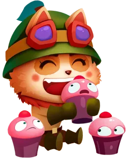🎂 2c16ae99 Teemo League of Legends teemo, league of legends, カップケーキ, かわいい, ビデオゲーム, キャラクター telegram sticker