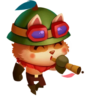 😈 ce5ee3be Teemo League of Legends ティーモ, リーグ・オブ・レジェンド, ビデオゲーム, カートゥーン, ヨードル telegram sticker