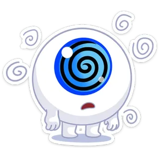 ⭐ d1fa9432 occhio, cartone animato, vortice, stordito, confuso, adesivo, personaggio telegram sticker