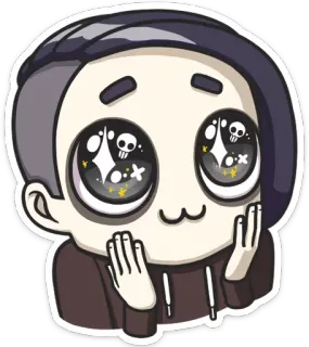 🤩 4c9612a8 Cartone animato, Anime, Kawaii, Carino, Occhi, Scintillio, Adesivo telegram sticker