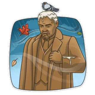 😔 4b99fc54 Lenin Lénine, statue, automne, oiseau, pigeon, automne telegram sticker