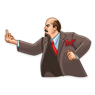 🖕 76e5430a Lenin Lénine, figure politique, doigt d'honneur, offensant, personnage historique, communisme, politique telegram sticker