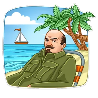 🏝 c7d96be0 Vladimir Lenin Lénine, communisme, socialisme, homme politique, URSS, Russie, plage telegram sticker