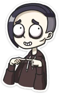 🙃 dcbedf3d Desenho animado, Pessoa, Moletom com capuz, Tímido, Desajeitado, Arte digital whatsapp sticker