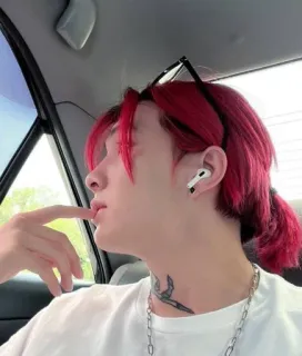 ❤️ 92b21408 homem, cabelo ruivo, retrato, pessoa, tatuagem, fones de ouvido whatsapp sticker