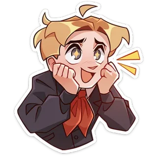 😱 788ccd01 Cartone animato, Personaggio, Ragazzo, Eccitato, Felice, Gioioso, Adesivo telegram sticker