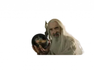 😈 3a886efd Saruman Lord of the Rings Saruman, Heer van de Ringen, tovenaar, bol telegram sticker