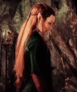 ☺️ a6b3cade Tauriel The Hobbit эльф, Тауриэль, Хоббит, Эванджелин Лилли, фэнтези, рыжие волосы, персонаж telegram sticker