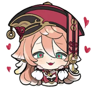 🥰 e7097072 Yanfei Genshin Impact yanfei, genshin impact, anime, trò chơi điện tử, dễ thương, mắt trái tim telegram sticker