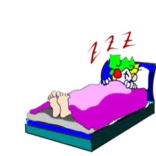 😴 059ccf53 ZZZ 小丑, 睡觉, 床, zzz telegram sticker