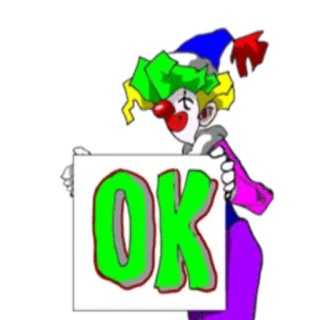 👌 c058e39e OK 小丑, 好的, 同意, 赞同, 肯定 telegram sticker