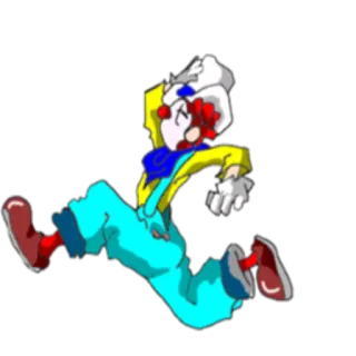 🏃‍♂ c6ac0301 小丑, 卡通, 跑步, 角色, 彩色, 数字艺术 telegram sticker