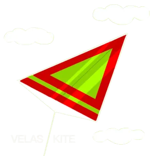 🪁 013ef1af 凧, 三角形, 赤, 緑, 空, 雲 telegram sticker