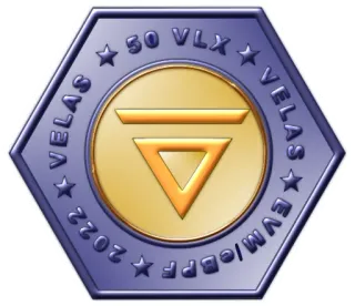 💪 37d4d936 50 VLX VELAS VELAS 2022 EVM/eBPF 暗号資産, ブロックチェーン, Velas, コイン, 仮想通貨, ロゴ telegram sticker