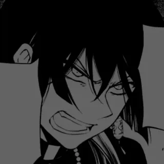 ⛓ 1b027d7f อนิเมะ, มังงะ, โกรธ, เคร่งขรึม, ตัวละคร, ขาวดำ telegram sticker