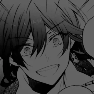 🗯 70b3610e อนิเมะ, มังงะ, ตัวละคร, ยิ้ม, เฉดสีเทา, ภาพเหมือน telegram sticker