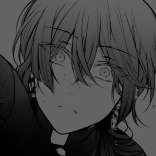 ⛓ 71974550 อนิเมะ, มังงะ, ภาพเหมือน, ขาวดำ telegram sticker