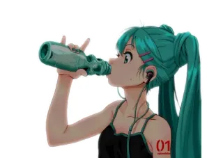 🍾 0dbab077 Hatsune Miku Anime, Vocaloid, Hatsune Miku, Cantor, Idol Digital whatsapp sticker
