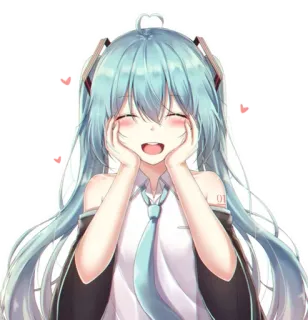 ❤ 1172a102 Hatsune Miku Anime, Vocaloid, Kawaii, Fofo, Miku, Hatsune Miku whatsapp sticker