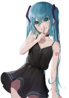 🤫 16af3d34 Hatsune Miku 01 anime, vocaloid, miku, hatsune miku, cabelo azul, menina, garota anime whatsapp sticker