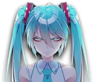 👿 2073a3be Hatsune Miku Anime, Vocaloid, Hatsune Miku, Música, Otaku, Personagem whatsapp sticker