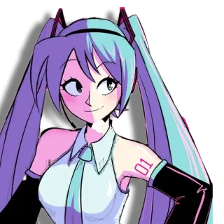 🙂 5d966206 Hatsune Miku Anime, Mangá, Vocaloid, Hatsune Miku, Personagem whatsapp sticker