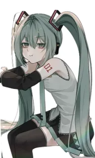 😕 66a68700 Hatsune Miku 01 Anime, Garota, Música, Vocaloid, Kawaii, Fofo whatsapp sticker