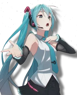 😮 6b09dbb3 Hatsune Miku Anime, Vocaloid, Miku, Hatsune Miku, Idol Virtual whatsapp sticker