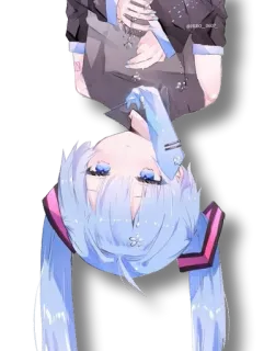 🙃 7cd80c48 Hatsune Miku Anime, Vocaloid, Hatsune Miku, Miku, Garota, cabelo azul whatsapp sticker