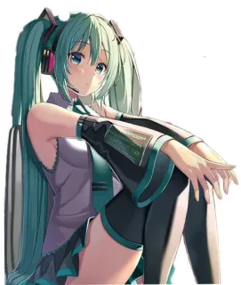 😯 a2c3c4ea Hatsune Miku Anime, Vocaloid, Miku, Hatsune Miku, Garota, Kawaii whatsapp sticker