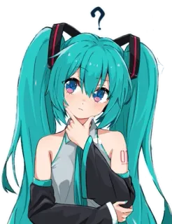 ❔ a47f51af Hatsune Miku Anime, Mangá, Vocaloid, Hatsune Miku, Ponto de interrogação whatsapp sticker