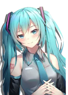🙂 bf5b9b43 Hatsune Miku Anime, Vocaloid, Personagem, Miku, Hatsune Miku whatsapp sticker