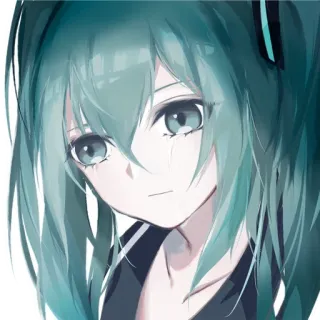 😕 c3d4ba2e Hatsune Miku Anime, Vocaloid, Personagem, Fofo, Garota whatsapp sticker
