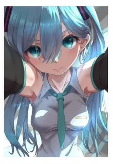 😊 d80dcbc7 Hatsune Miku Anime, Mangá, Vocaloid, cabelo azul, fofo whatsapp sticker