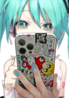🤳 e65de9ad Hatsune Miku 滅 anime, telefone, adesivos, mangá whatsapp sticker