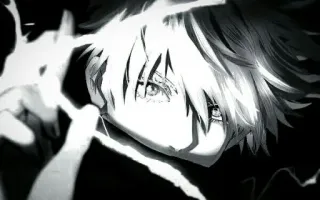 ♥ 745848d0 애니메이션, 만화, 흑백, 캐릭터, 일러스트 telegram sticker