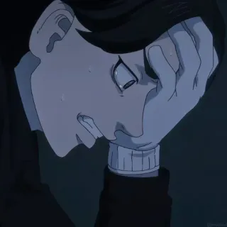 🥀 86ca308c Anime, Sedih, Stres, Khawatir, Emosi, Ilustrasi telegram sticker