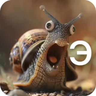 🫥 56184a4b Э Schnecke, geschockt, lustig, schreiend, überrascht, Cartoon telegram sticker