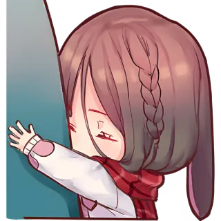 🥰 2d15bc4e ragazza anime, chibi, cartone animato, orecchie da coniglio, piangendo, triste telegram sticker