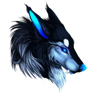 🐺 32d1840e 狼, 動物, 犬, 青, ファンタジー, デジタルアート, ケモノ telegram sticker