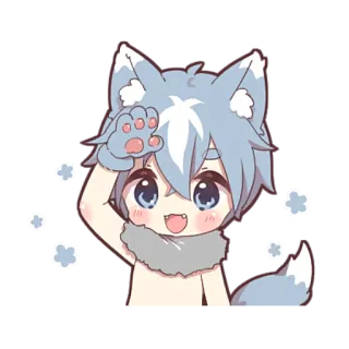 😇 38598606 动漫, 漫画, 狼, 兽耳, 可爱, 卡哇伊 telegram sticker