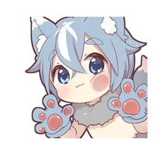 🙂 48bf6cbc 可爱, 卡哇伊, 动漫, 狼, 兽人, 卡通, Q版 telegram sticker